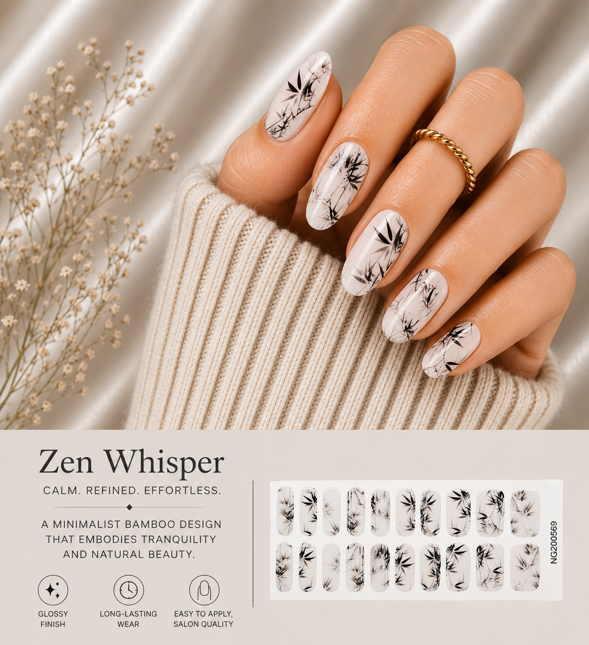 Sorelle Nails – Zen Whisper Semi Cured Gel Nail Wraps
