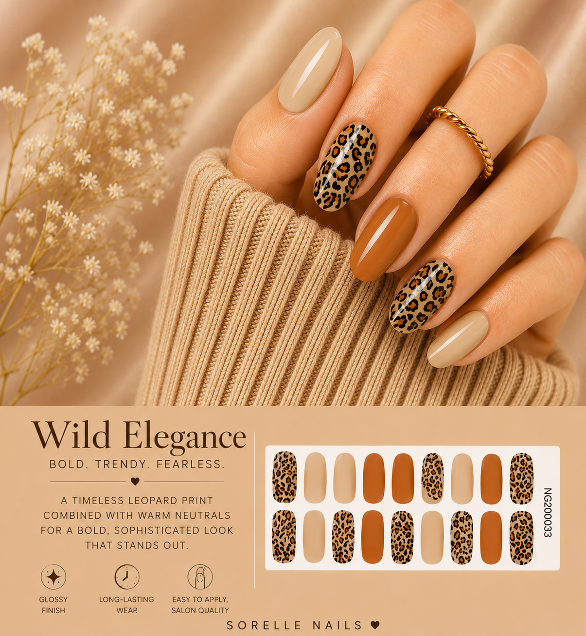 Sorelle Nails – Wild Elegance Semi Cured Gel Nail Wraps