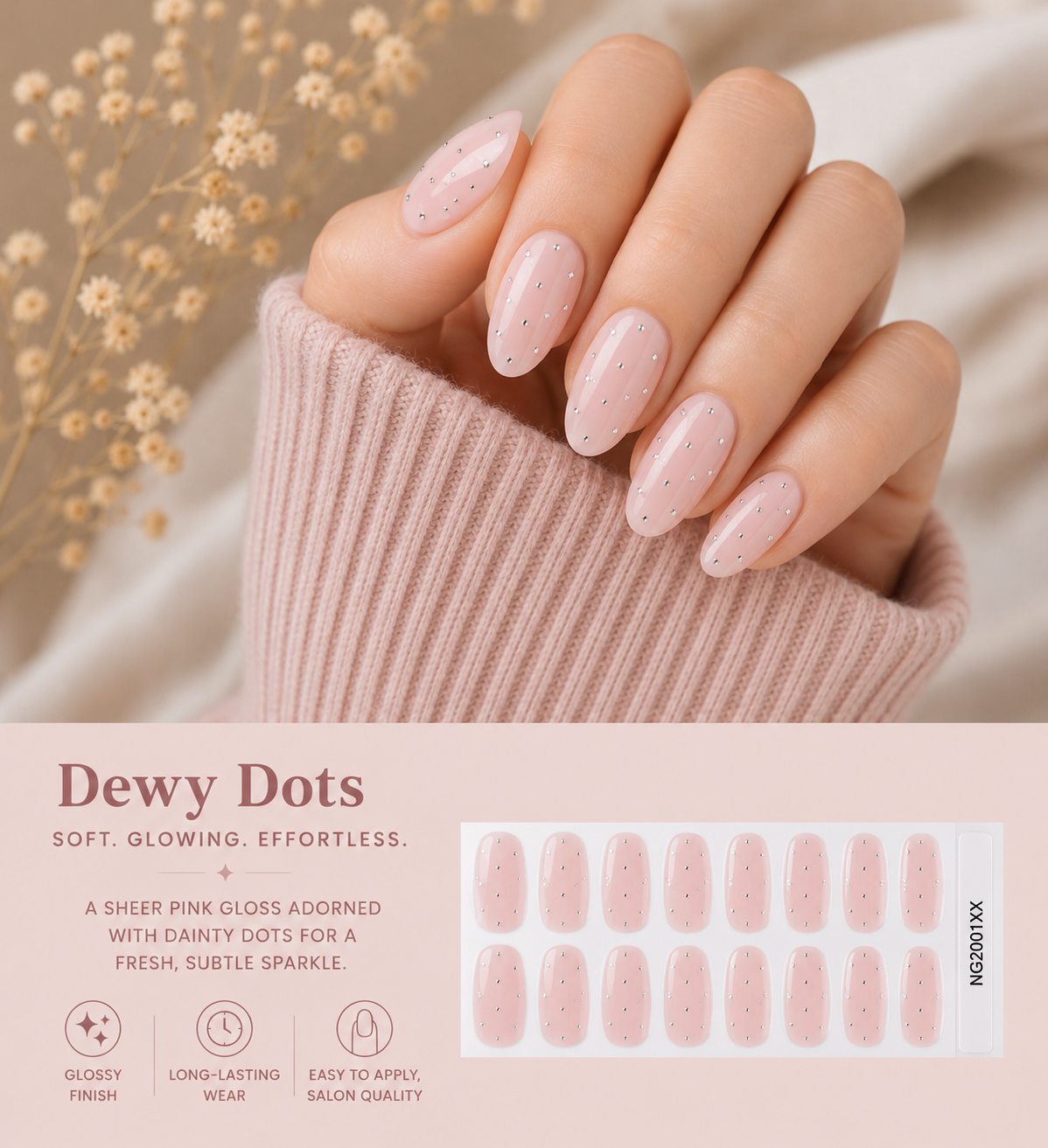 Sorelle Nails – Dewy Dots Semi Cured Gel Nail Wraps