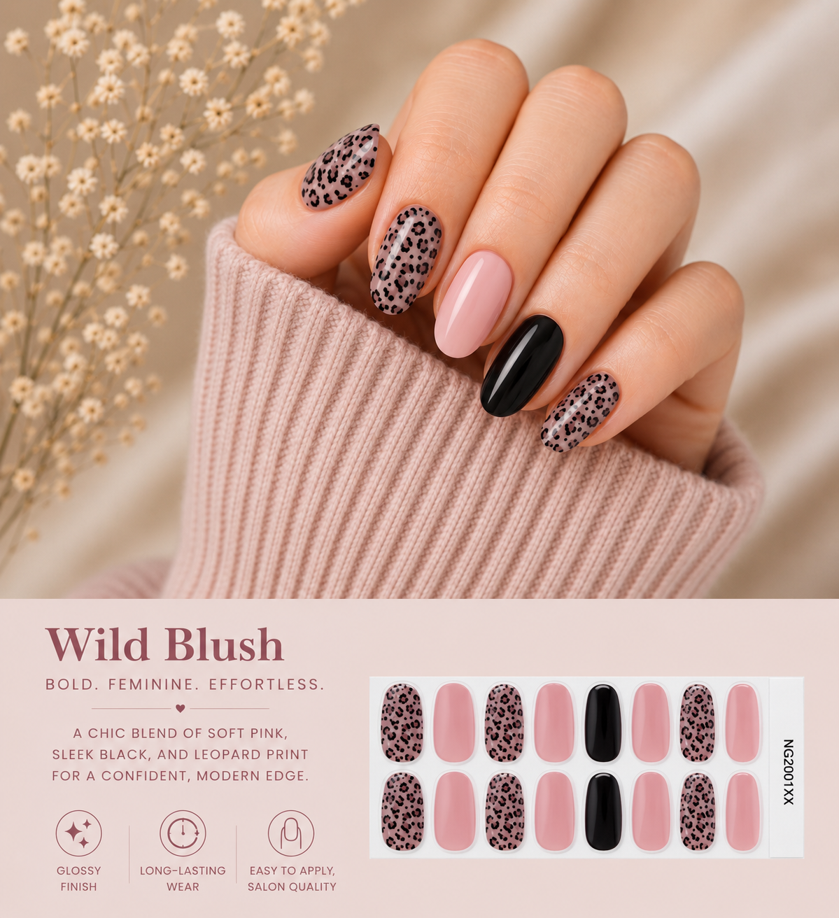 Sorelle Nails – Wild Blush Semi Cured Gel Nail Wraps