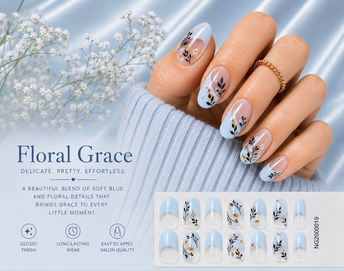 Sorelle Nails – Floral Grace Semi Cured Gel Nail Wraps