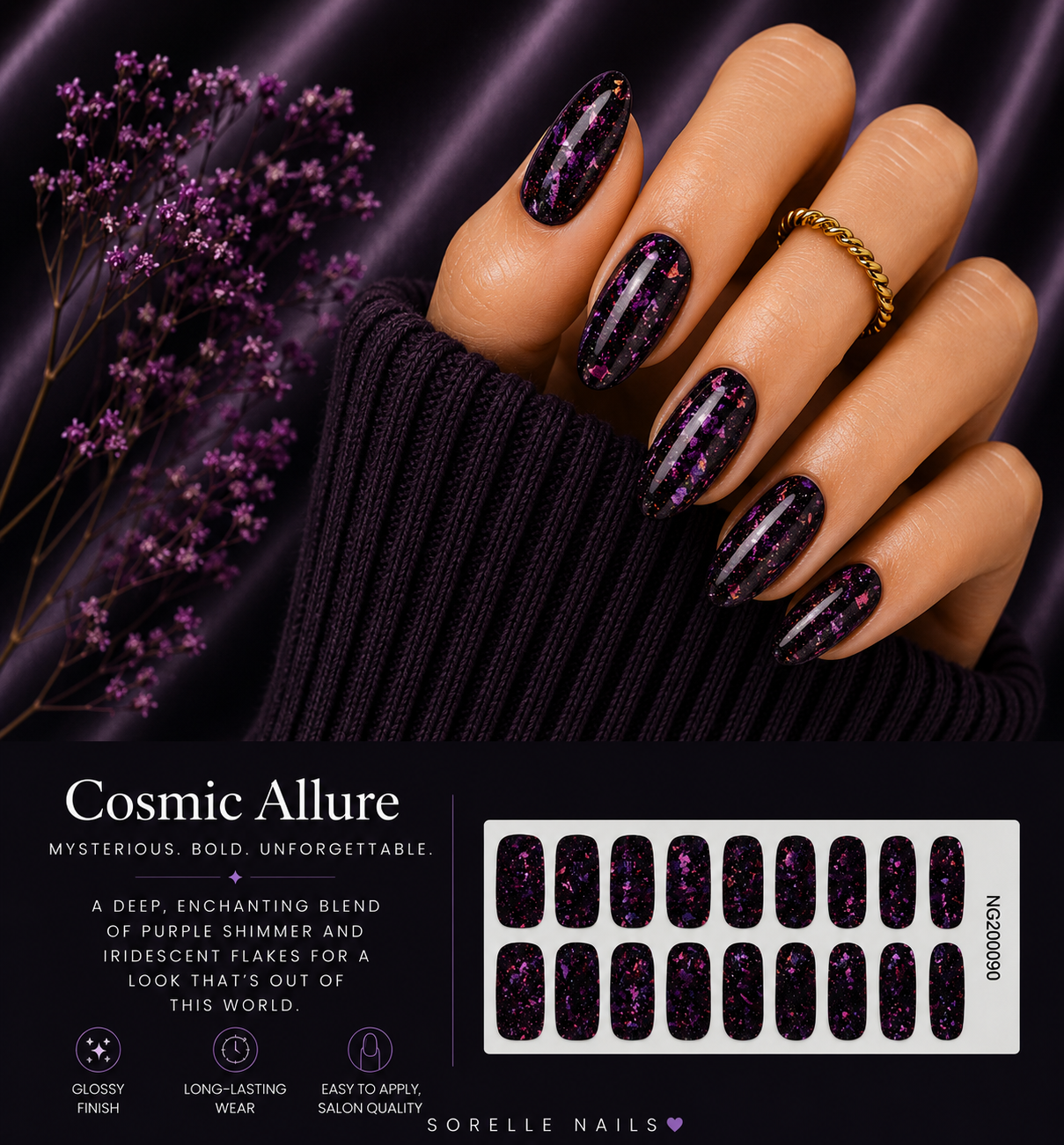 Sorelle Nails – Cosmic Allure Semi Cured Gel Nail Wraps