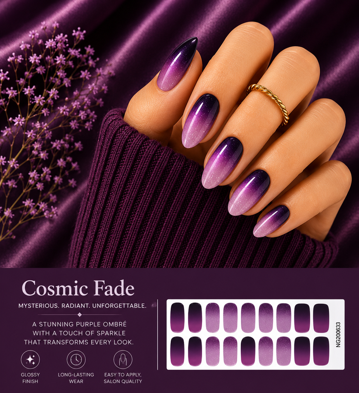 Sorelle Nails – Cosmic Fade Semi Cured Gel Nail Wraps
