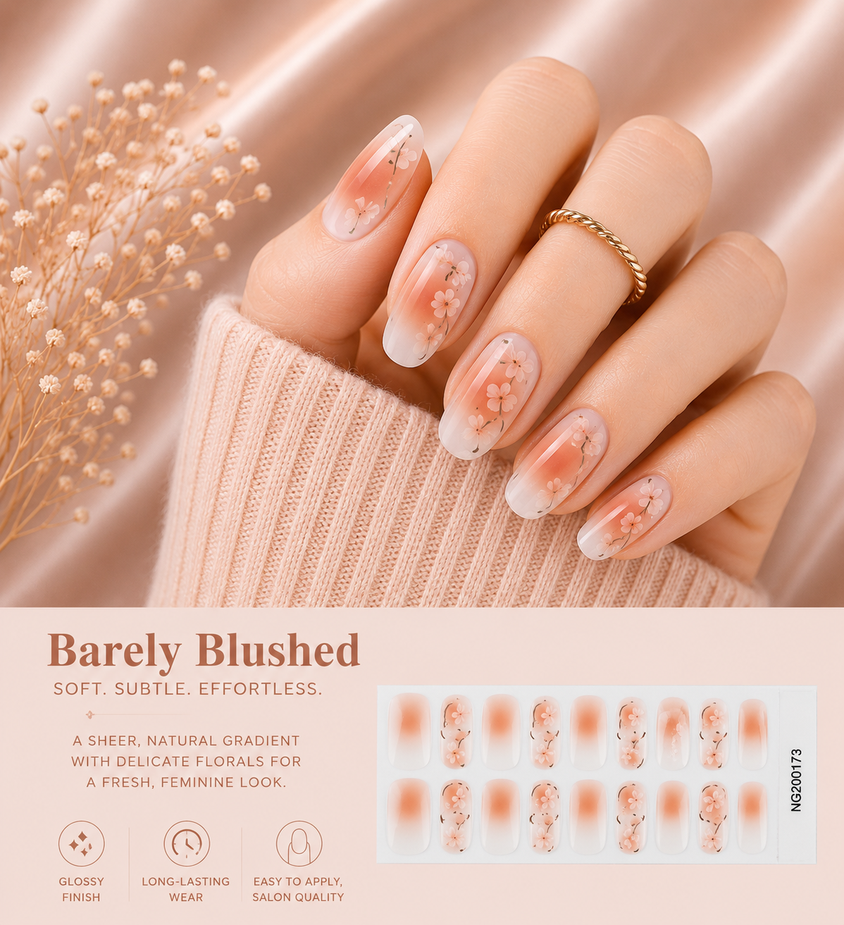 Sorelle Nails – Barely Blushed Semi Cured Gel Nail Wraps