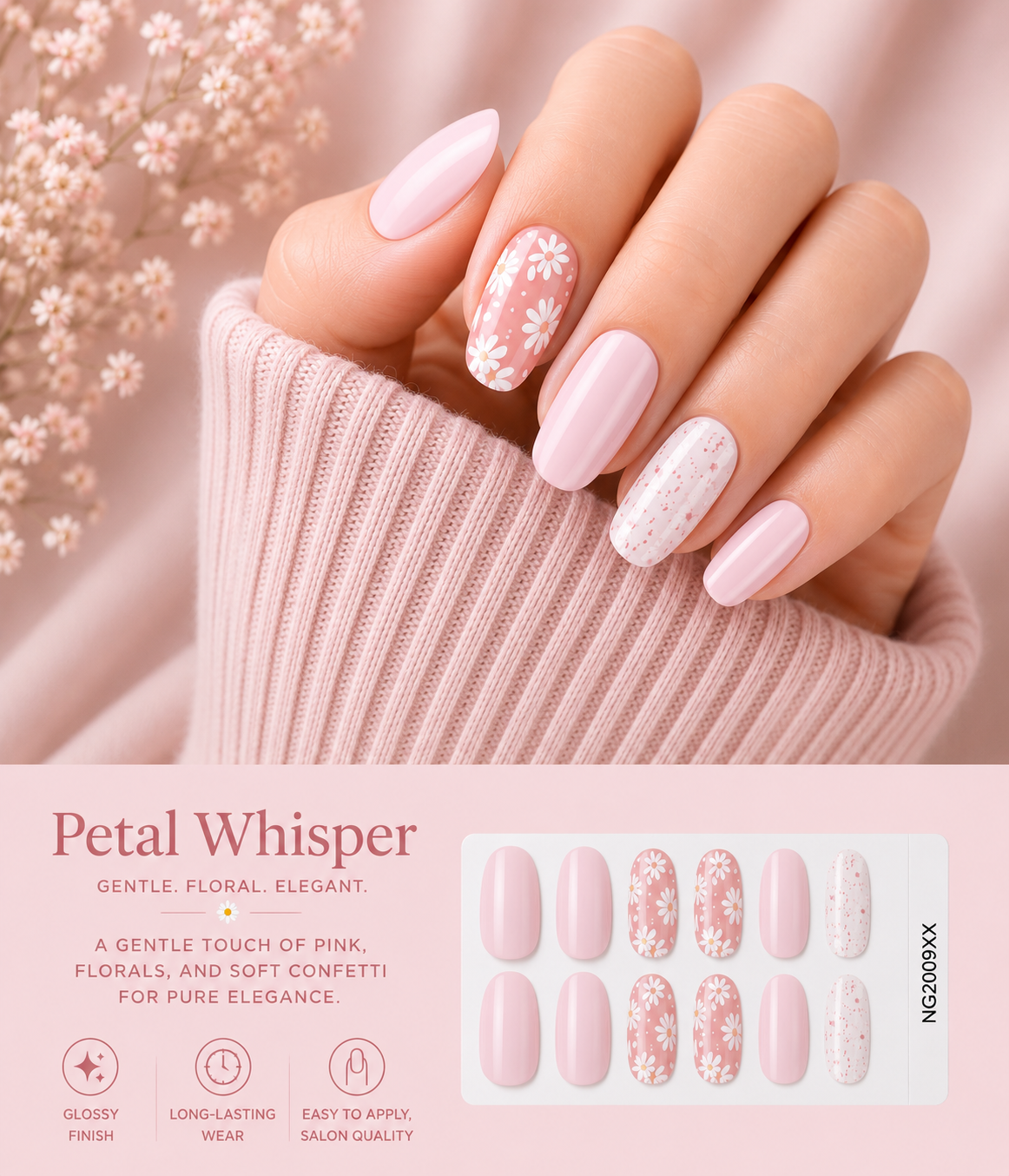 Sorelle Nails – Petal Whisper Semi Cured Gel Nail Wraps