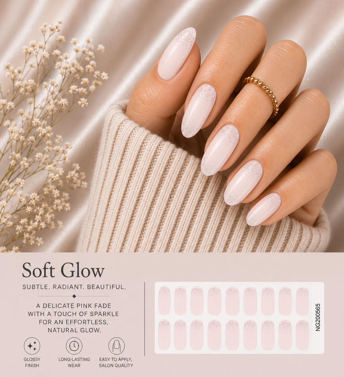 Sorelle Nails – Soft Glow Semi Cured Gel Nail Wraps