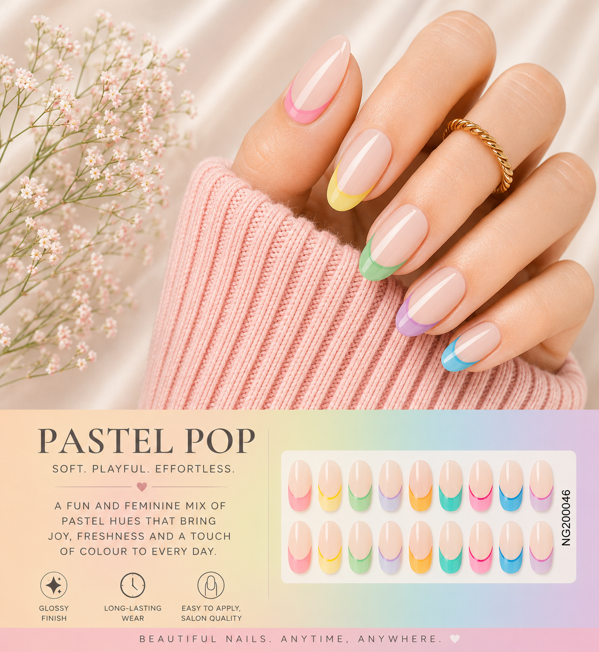 Sorelle Nails – Pastel Pop Semi Cured Gel Nail Wraps