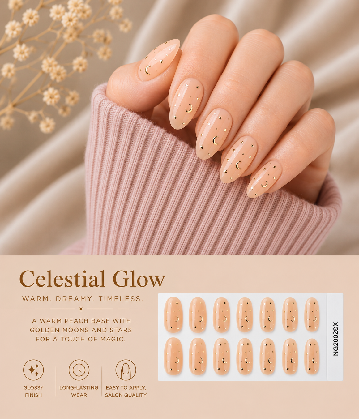 Sorelle Nails – Celestial Glow Semi Cured Gel Nail Wraps