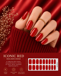 Sorelle Nails – Iconic Red Golden Edge Semi Cured Gel Nail Wraps