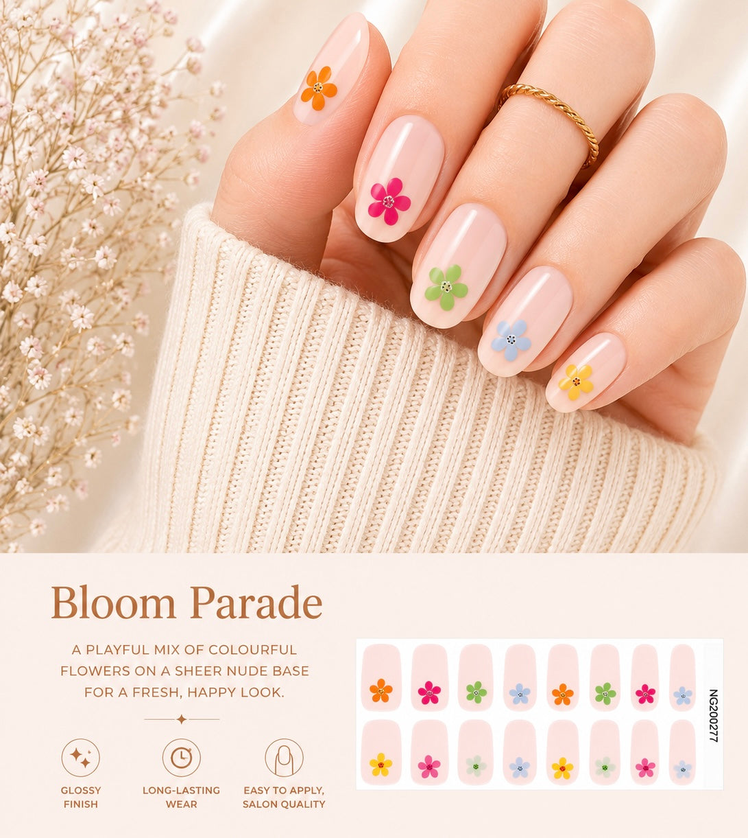 Sorelle Nails – Bloom Parade Semi Cured Gel Nail Wraps