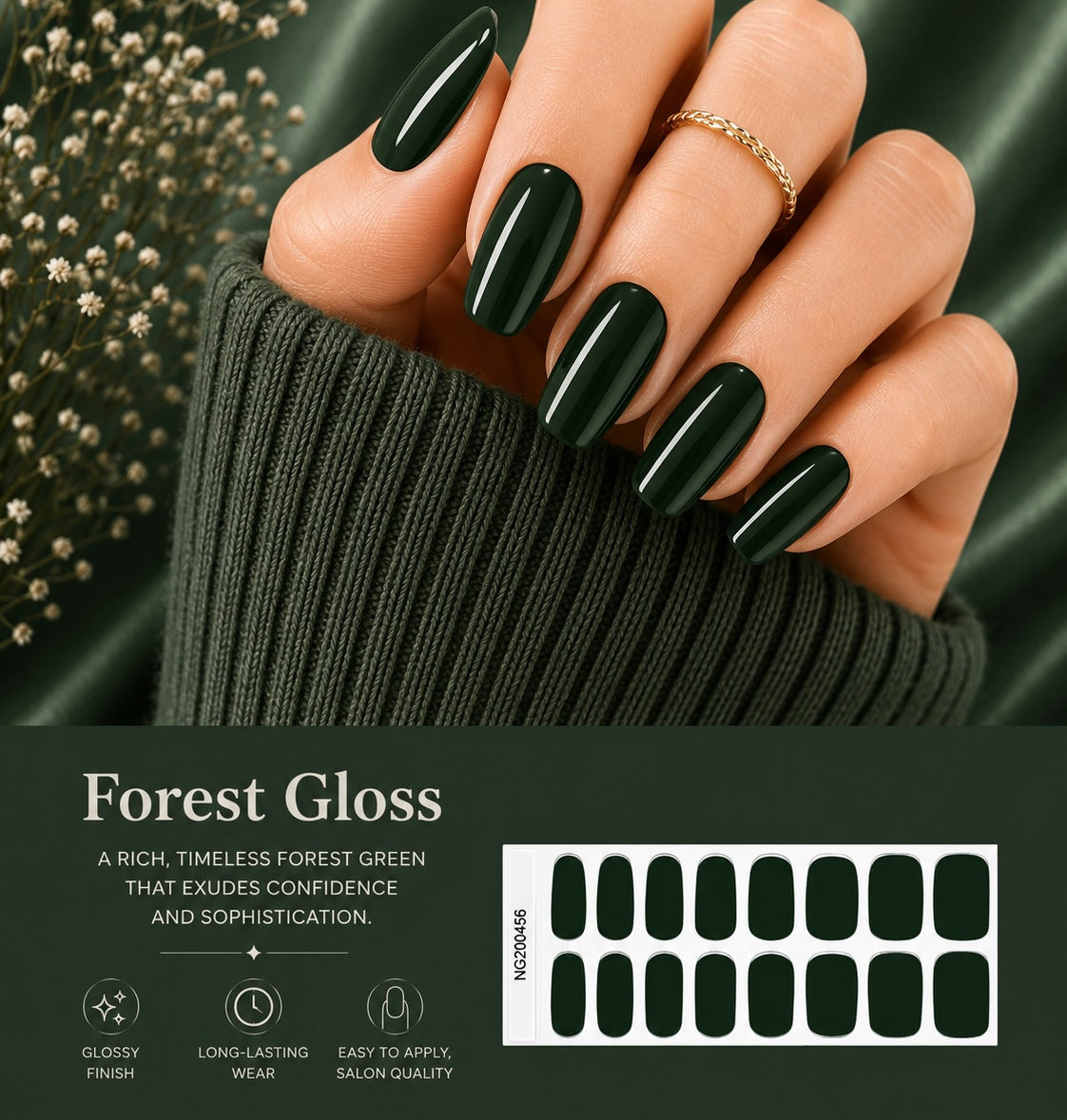 Sorelle Nails – Forest Gloss Semi Cured Gel Nail Wraps